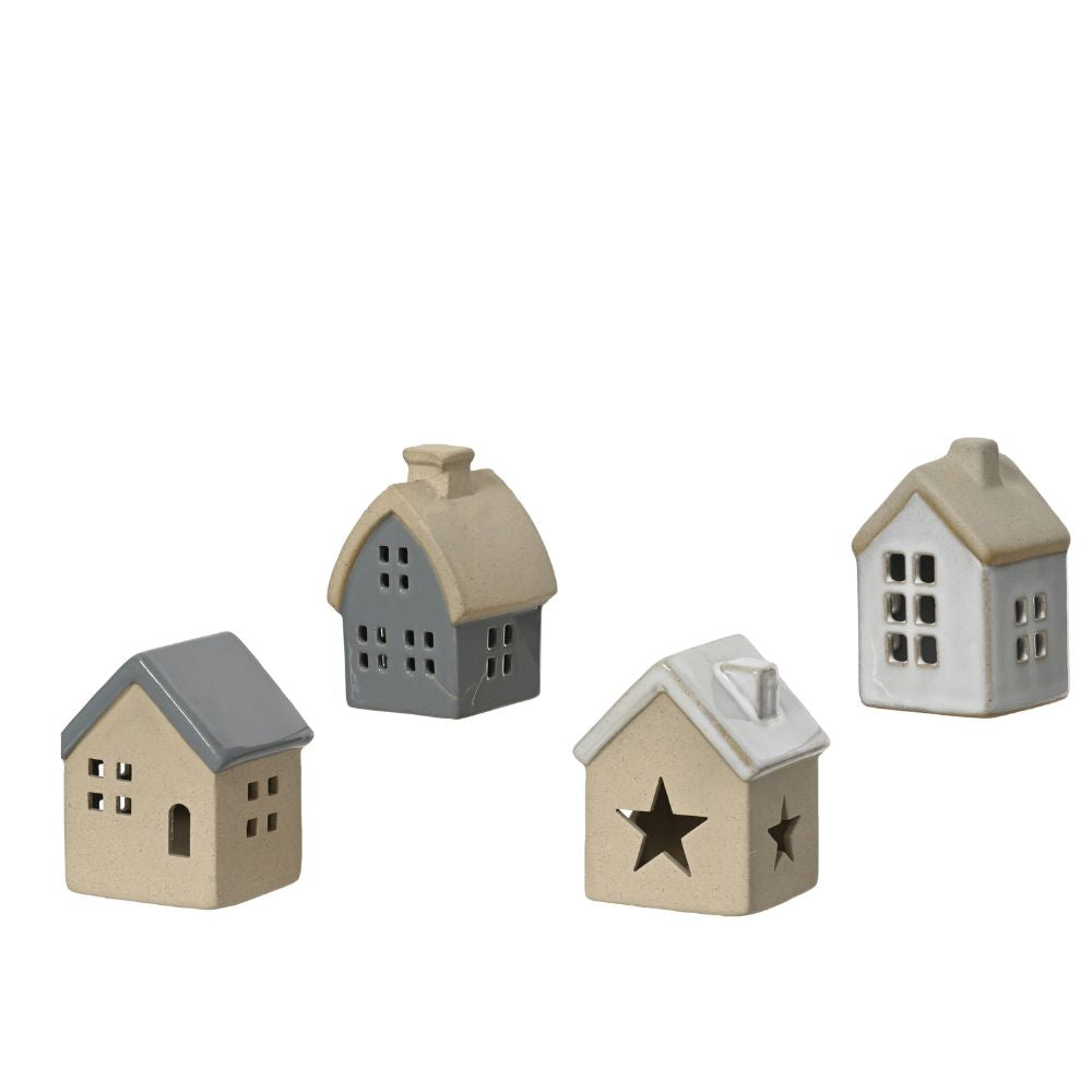 Decoris 8cm Porcelain House (Choice of 4)