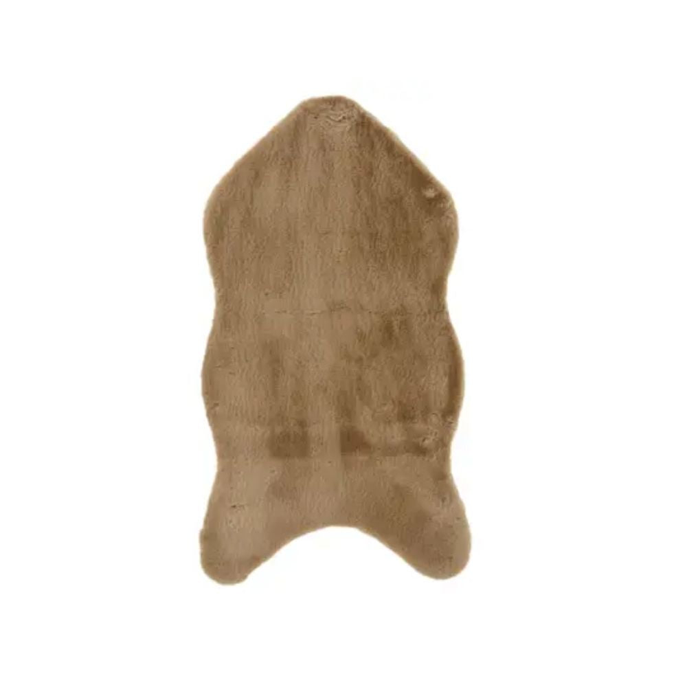 Decoris 90cm Faux Rabbit Fur Rug - Light Brown
