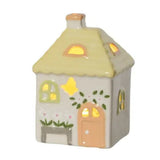 Decoris 9.5cm Porcelain LED House (Choice of 3) - Green/White - Old Railway Line Garden Centre