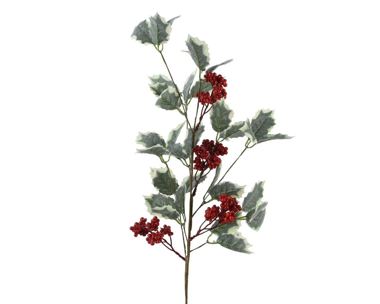 Decoris 68cm Artificial Glitter Snow Berries Foliage Spray - 708822