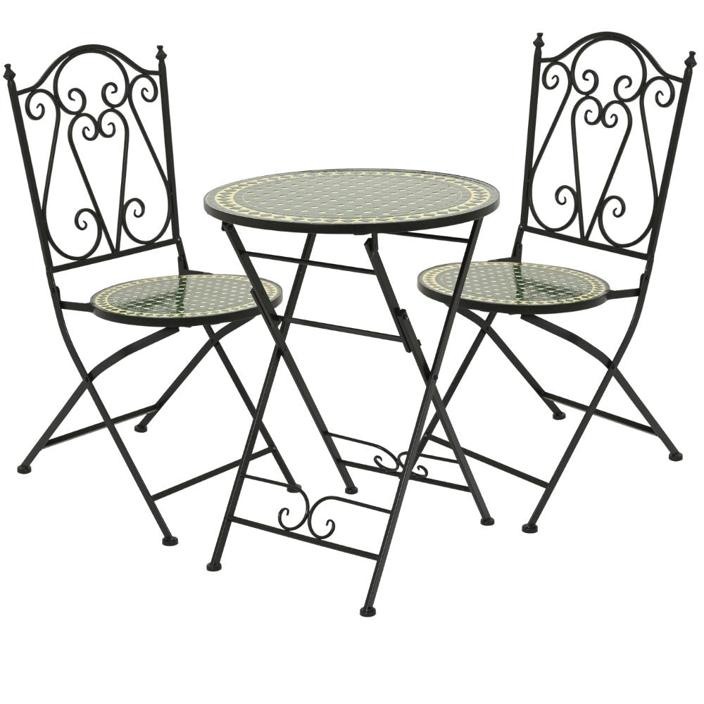 Decoris Dijon 2-Seater Mosaic Iron Bistro Set - Old Railway Line Garden Centre