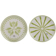 Decoris Earthenware Round Decal Dinner Plate (Choice of 2) - White/Green - Old Railway Line Garden Centre