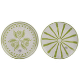 Decoris Earthenware Round Decal Dinner Plate (Choice of 2) - White/Green - Old Railway Line Garden Centre