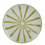 Decoris Earthenware Round Decal Dinner Plate (Choice of 2) - White/Green - Old Railway Line Garden Centre