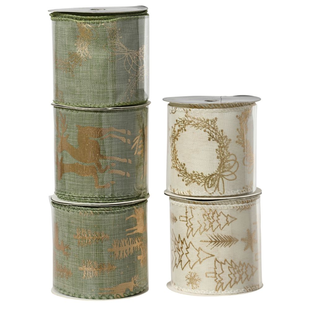 Decoris 2.7m Gold Print Ribbon (Choice of 5)