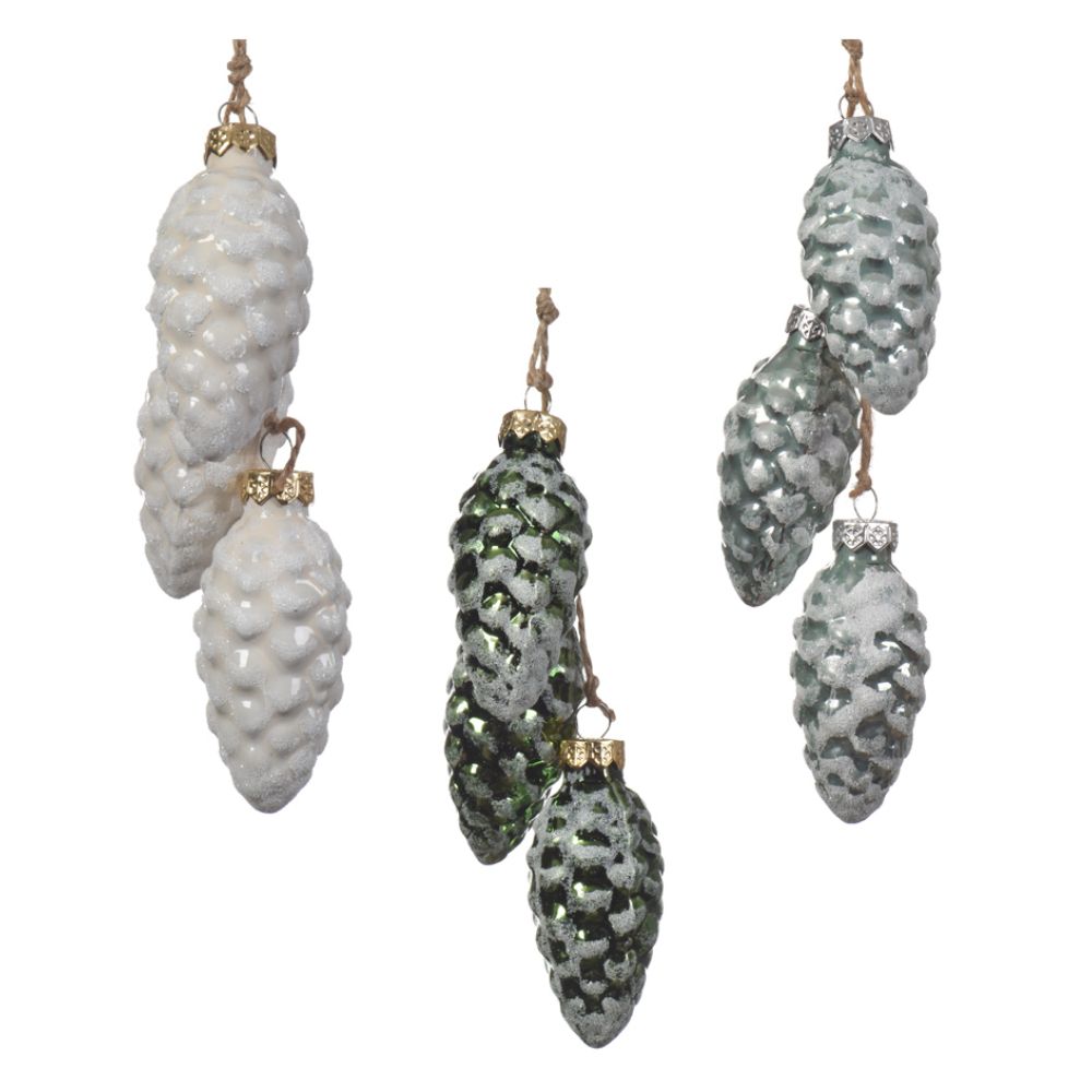 Decoris Glass Pine Cones (Choice of 3)