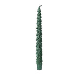 Decoris Green Glitter Christmas Tree Dinner Candle (Set of 2)
