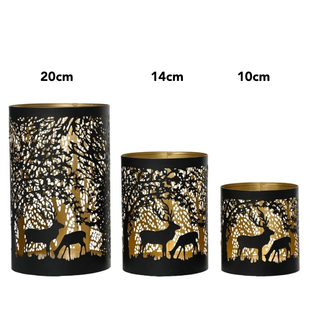 Decoris 20cm Hurricane Iron Scenery Lantern