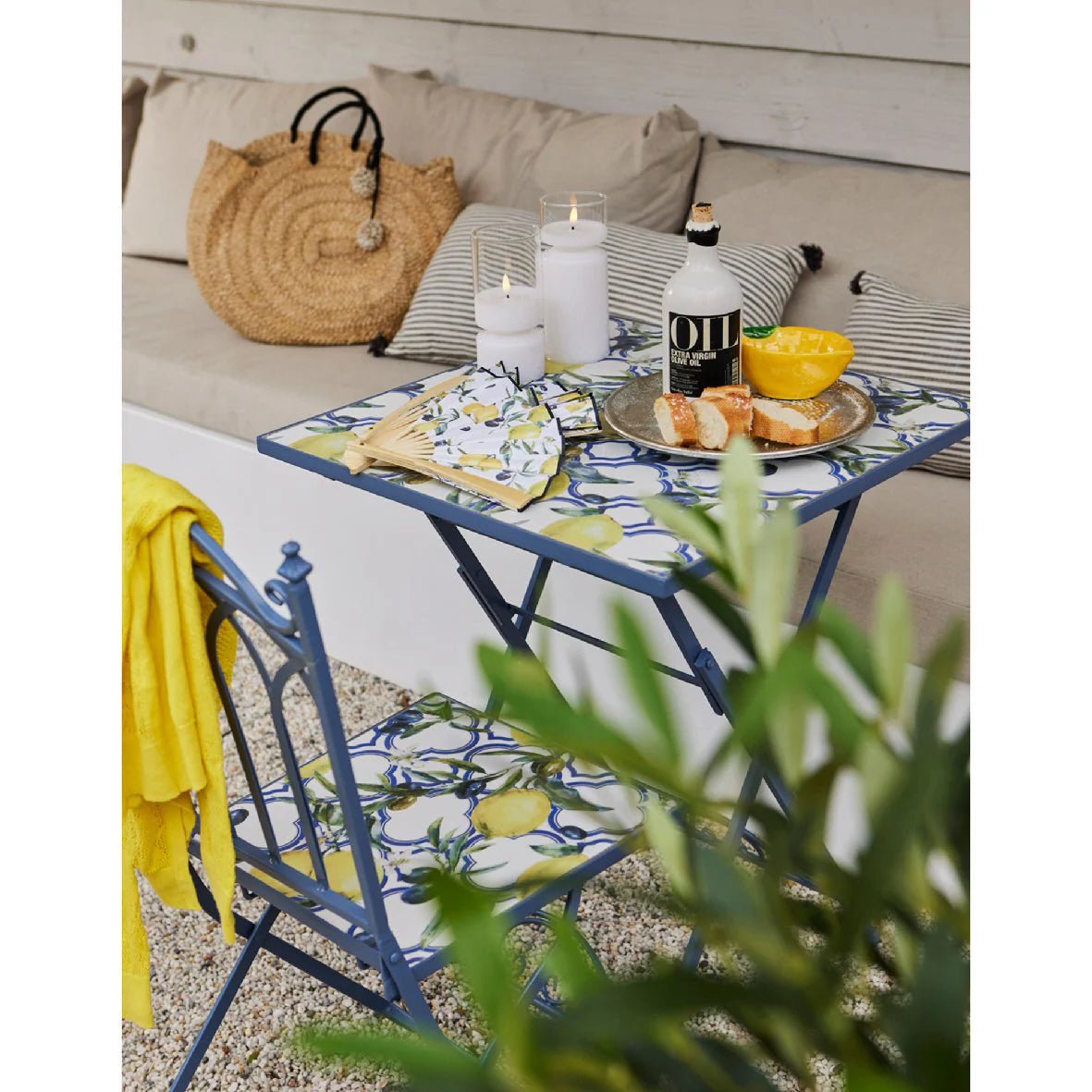 Decoris Lemon Sorrento Mosaic Bistro Chair - Old Railway Line Garden Centre
