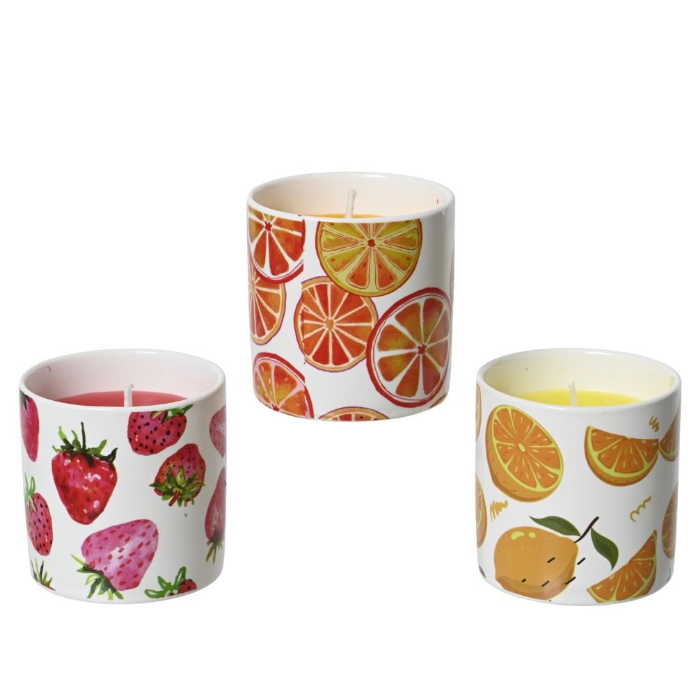 Decoris Outdoor Citronella Wax Candle (Choice of 3) - Fruit - Old Railway Line Garden Centre