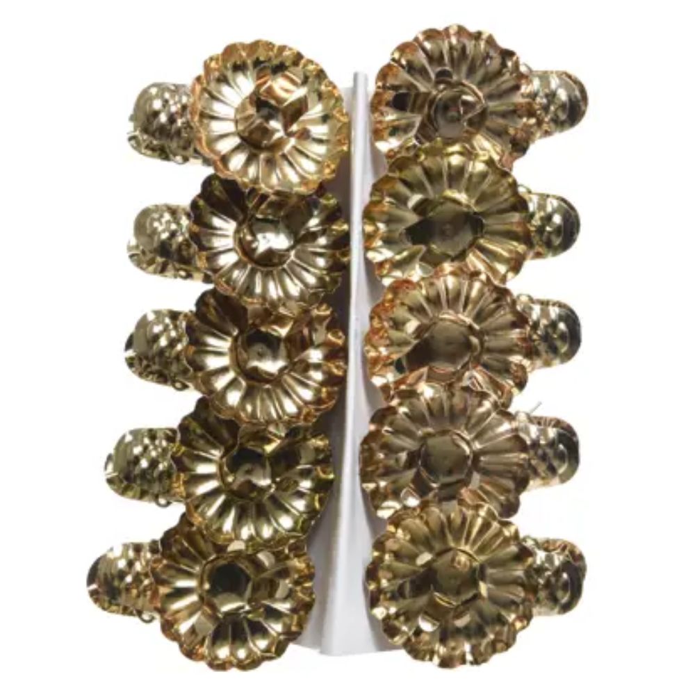 Decoris Pack of 10 Metal Gold Candle Holders on Clips
