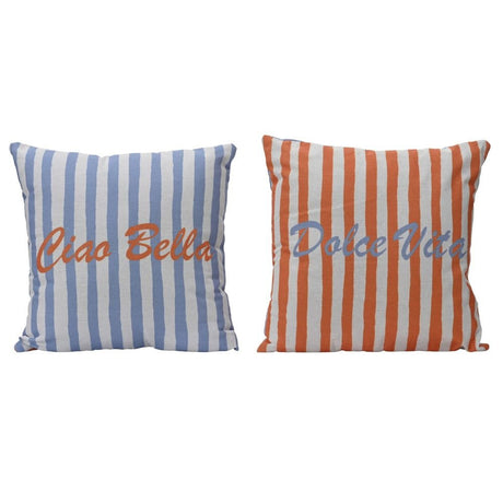 Decoris Polyester & Cotton Digital Print Stripe Pattern Cushion (Choice of 2) - Old Railway Line Garden Centre