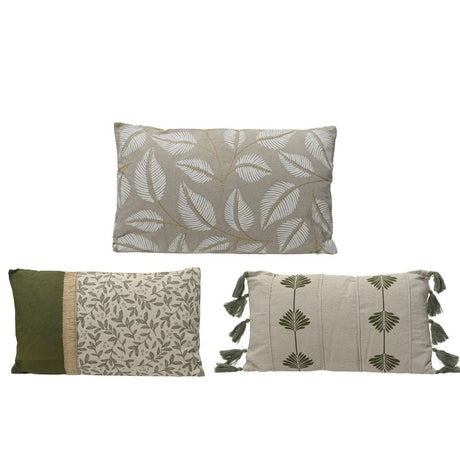 Decoris Polyester Leaf Pattern Rectangle Cushion (Choice of 3) - Old Railway Line Garden Centre