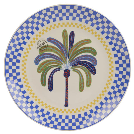 Decoris Porcelain Round Decal Palm Tree Dinner Plate - Old Railway Line Garden Centre
