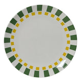 Decoris Round Porcelain Round Stripe Pattern Dinner Plate - Old Railway Line Garden Centre