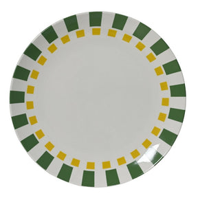 Decoris Round Porcelain Round Stripe Pattern Dinner Plate - Old Railway Line Garden Centre
