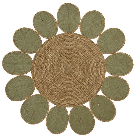 Decoris Sea Grass Flower Rug - Green - Old Railway Line Garden Centre