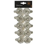 Decoris 10 Silver Christmas Tree Candle Holder Clips