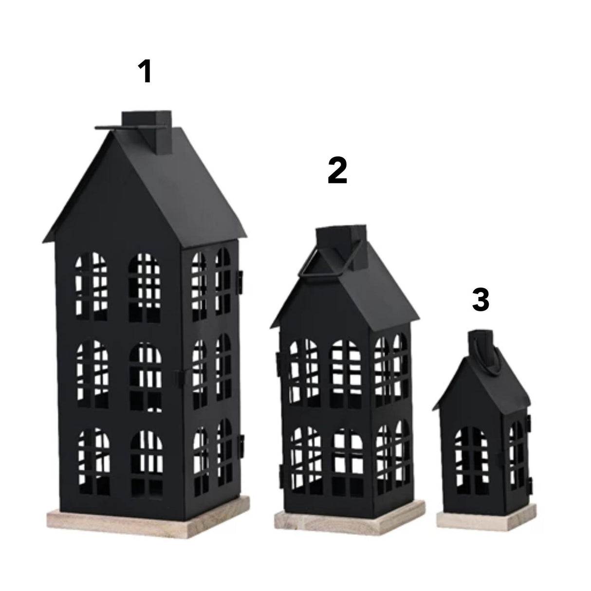 Decoris Small Black Iron House Lantern