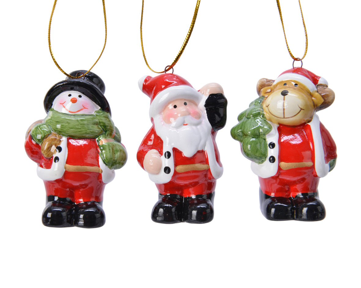 Decoris Glazed Christmas Character Figure Decoration (Choice of 3)
