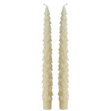 Decoris White Glitter Christmas Tree Dinner Candle (Set of 2)