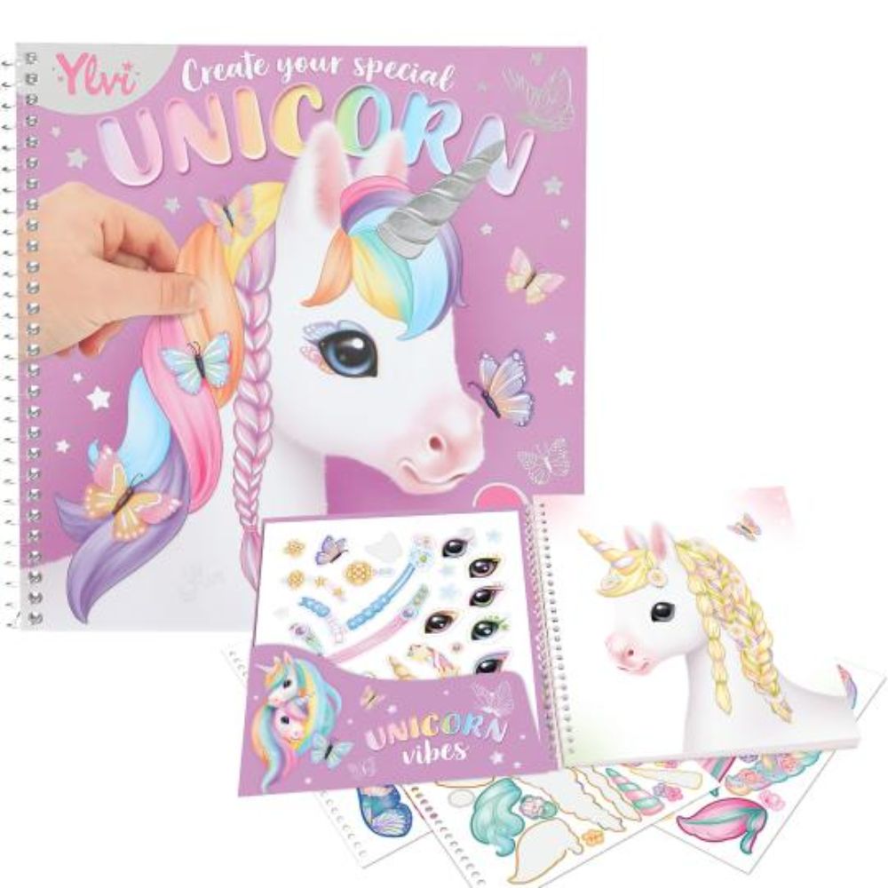Depesche Ylvi Create Your Own Special Unicorn Dress me Up Stickerbook - Old Railway Line Garden Centre