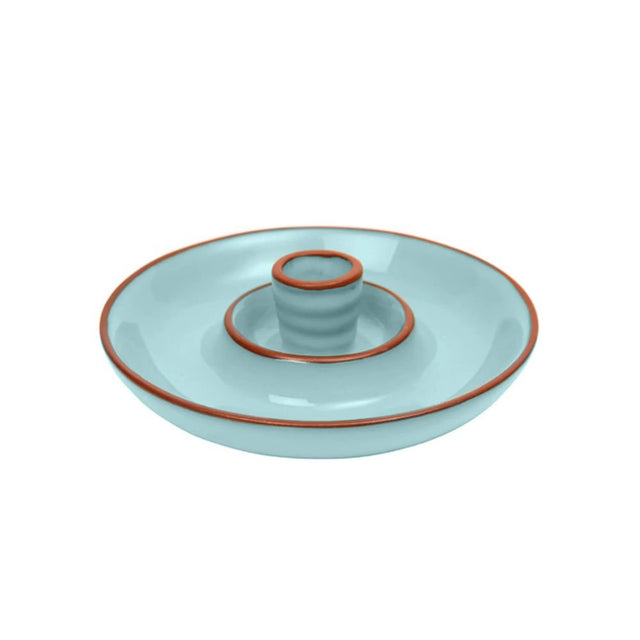 Dexam 15cm Sintra Glazed Terracotta Olive Dish - Duck Egg - Old Railway Line Garden Centre