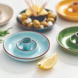 Dexam 15cm Sintra Glazed Terracotta Olive Dish - Duck Egg - Old Railway Line Garden Centre
