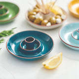 Dexam 15cm Sintra Glazed Terracotta Olive Dish - Ink Blue - Old Railway Line Garden Centre