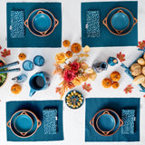 Dexam 15cm Sintra Glazed Terracotta Olive Dish - Ink Blue - Old Railway Line Garden Centre