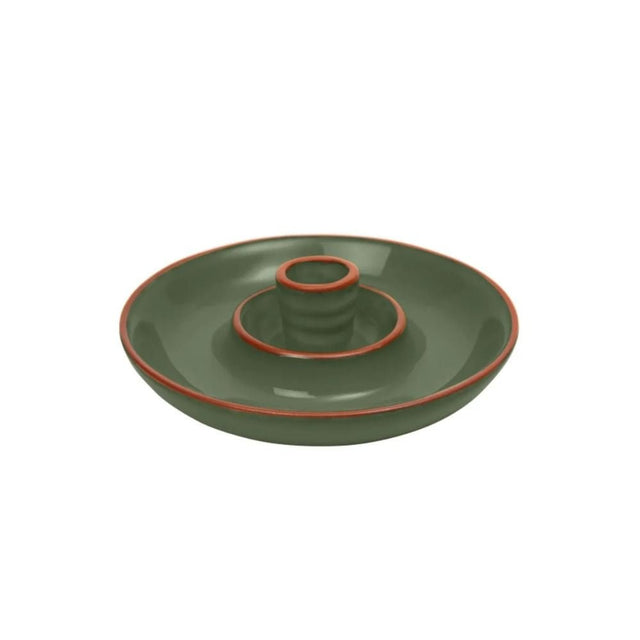 Dexam 15cm Sintra Glazed Terracotta Olive Dish - Olive Green - Old Railway Line Garden Centre