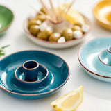 Dexam 15cm Sintra Glazed Terracotta Olive Dish - Olive Green - Old Railway Line Garden Centre