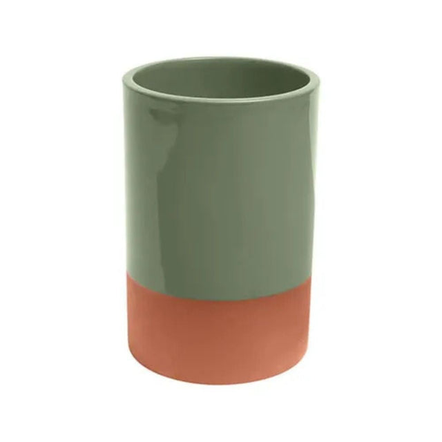 Dexam 18cm Sintra Glazed Terracotta Wine Cooler - Olive Green - Old Railway Line Garden Centre