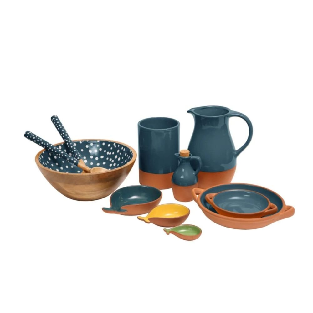 Dexam 18cm Sintra Small Glazed Terracotta Tapas Dish - Ink Blue - Old Railway Line Garden Centre