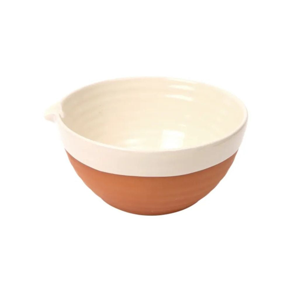 Dexam 23cm Porto Terracotta Ribbed Large Mixing Bowl - Stone