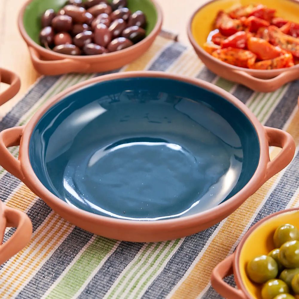 Dexam 27cm Sintra Large Glazed Terracotta Tapas Dish Ink Blue - Old Railway Line Garden Centre