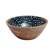 Dexam 27cm Sintra Mango Wood Spotted Salad Bowl - Ink Blue - Old Railway Line Garden Centre