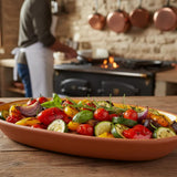 Dexam 38cm Sintra Glazed Terracotta Oval Baking Dish - Ochre - Old Railway Line Garden Centre