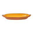 Dexam 38cm Sintra Glazed Terracotta Oval Baking Dish - Ochre - Old Railway Line Garden Centre