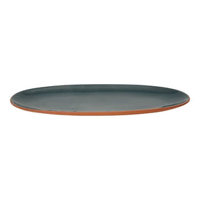 Dexam 48cm Sintra Glazed Terracotta Oval Serving Platter - Ink Blue - Old Railway Line Garden Centre
