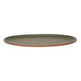 Dexam 48cm Sintra Glazed Terracotta Oval Serving Platter - Olive Green - Old Railway Line Garden Centre