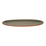 Dexam 48cm Sintra Glazed Terracotta Oval Serving Platter - Olive Green
