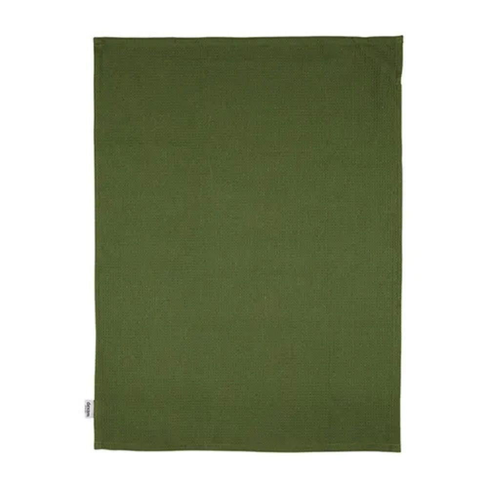 Dexam 70cm Recycled Cotton Striped Set of 2 Tea Towels - Green - Old Railway Line Garden Centre