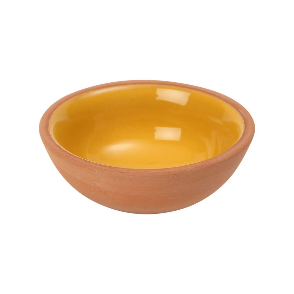 Dexam 7cm Sintra Glazed Terracotta Pinch Pot - Ochre - Old Railway Line Garden Centre