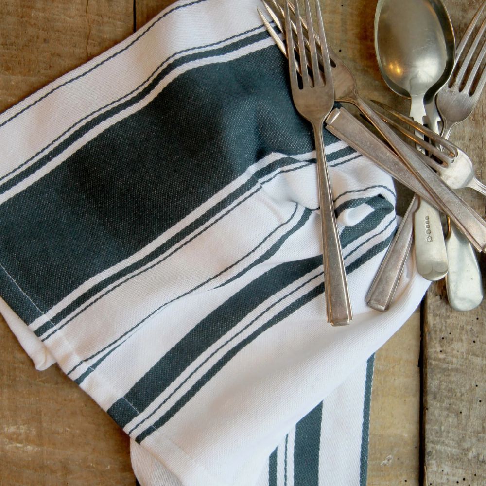 Dexam 70cm Love Colour Striped Tea Towel - Ink Blue