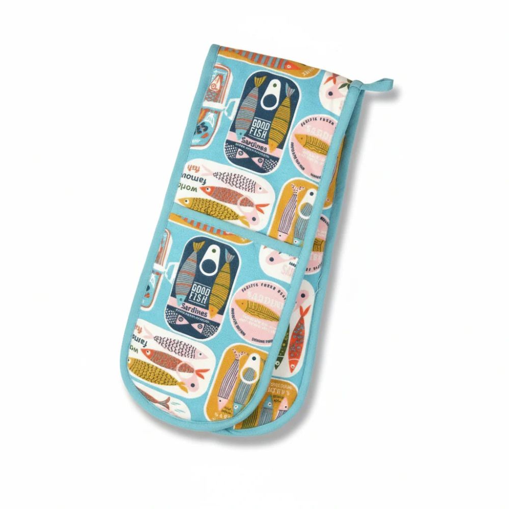 Dexam 90cm Sardines Double Oven Glove - Blue
