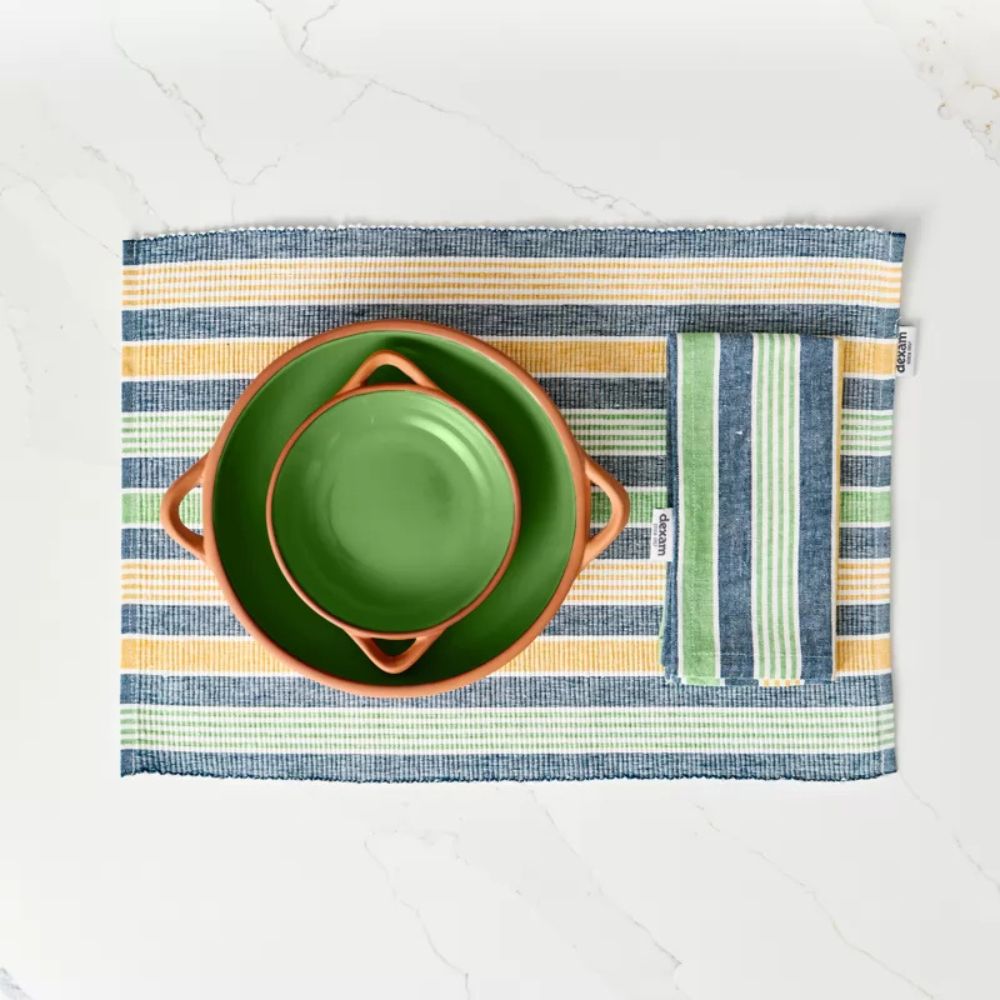 Dexam 26cm Sintra Large Glazed Terracotta Tapas Dish - Olive Green