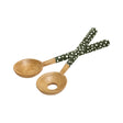 Dexam Sintra Mango Wood Spotted Salad Servers - Olive Green - Old Railway Line Garden Centre