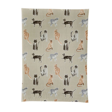 Deyongs 130cm x 170cm Cozy Comforts Cat Throw - Cream - Old Railway Line Garden Centre