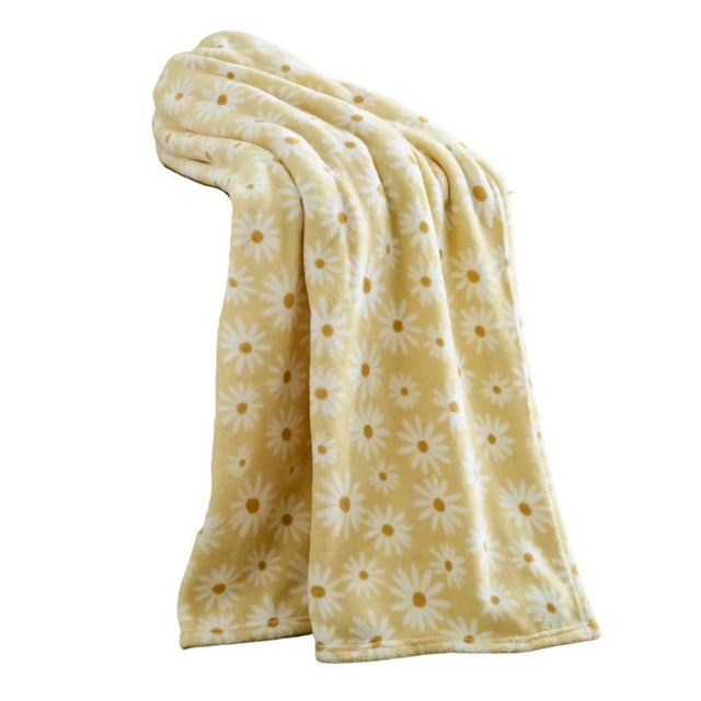 Deyongs 130cm x 170cm Cozy Comforts Daisy Throw - Yellow - Old Railway Line Garden Centre